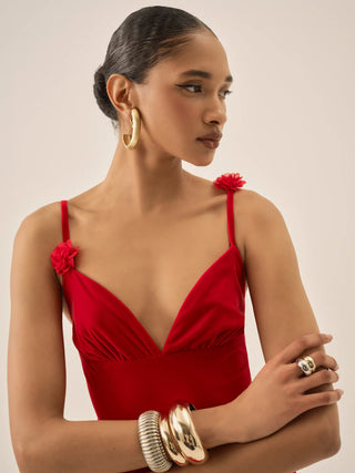 Huda Maxi Dress in Red