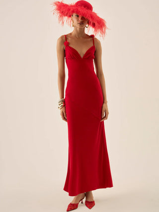 Huda Maxi Dress in Red