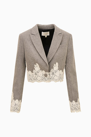 Icarus Cropped Lace-Trimmed Blazer