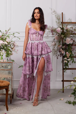 V. Chapman Jolie Dress in Lilac Tapestry Rose