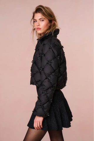 Kasey Quilted Bow Embellished Jacket