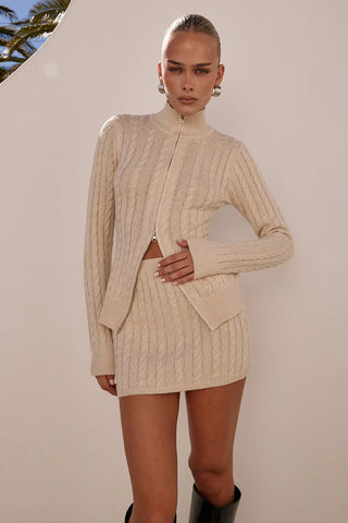 Katarina Long Sleeve Knit Top in Cream