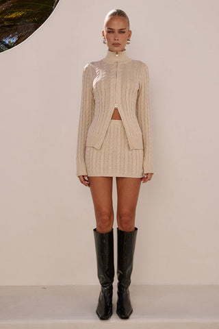 Katarina Long Sleeve Knit Top in Cream