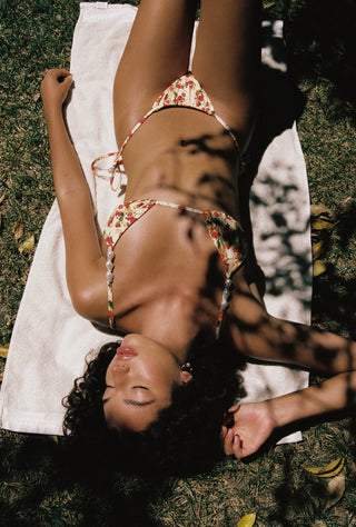 Kourtney Tie Side Bottoms in Italian Orange