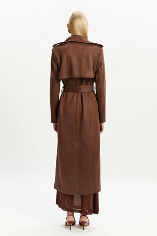 Kira Vegan Suede Trench Coat