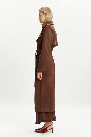 Kira Vegan Suede Trench Coat