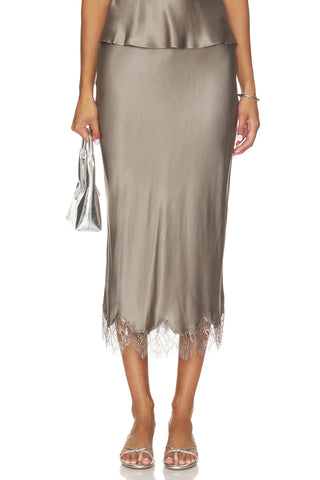 Janella Silk-Blend Midi Slip Skirt
