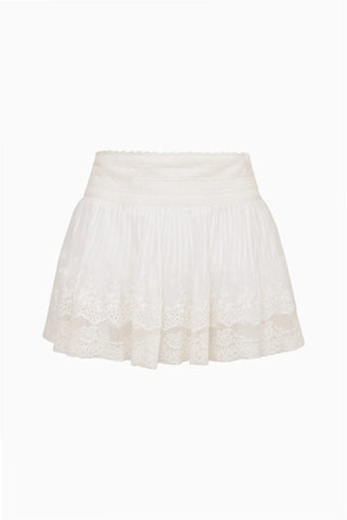 Levant Cotton Lace-Trimmed Mini Skirt