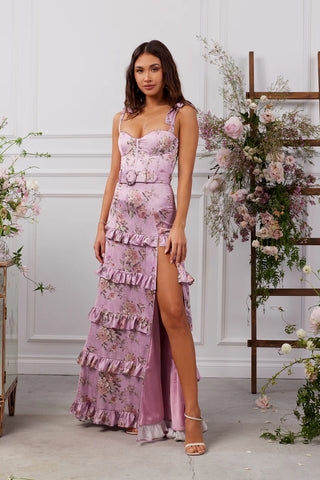 V. Chapman Lisianthus Dress in Lilac Tapestry Rose