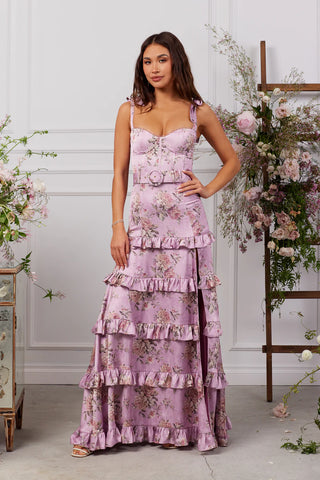 V. Chapman Lisianthus Dress in Lilac Tapestry Rose