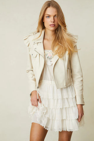 Loveshackfancy Torrez Leather Jacket