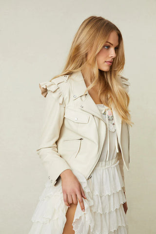 Loveshackfancy Torrez Leather Jacket