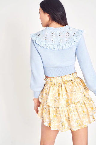 Loveshackfancy Ruffle Mini Skirt in Lemon Daydream
