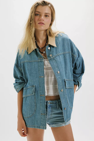Lemon Denim Jacket in Berry Blues