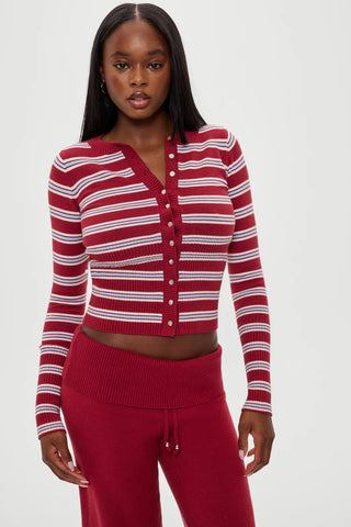Lenon Cloud Knit Sweater in Collegiate Stripe