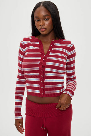 Lenon Cloud Knit Sweater in Collegiate Stripe