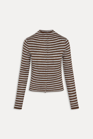 Leo Knit Button Up Cardigan in Pebble