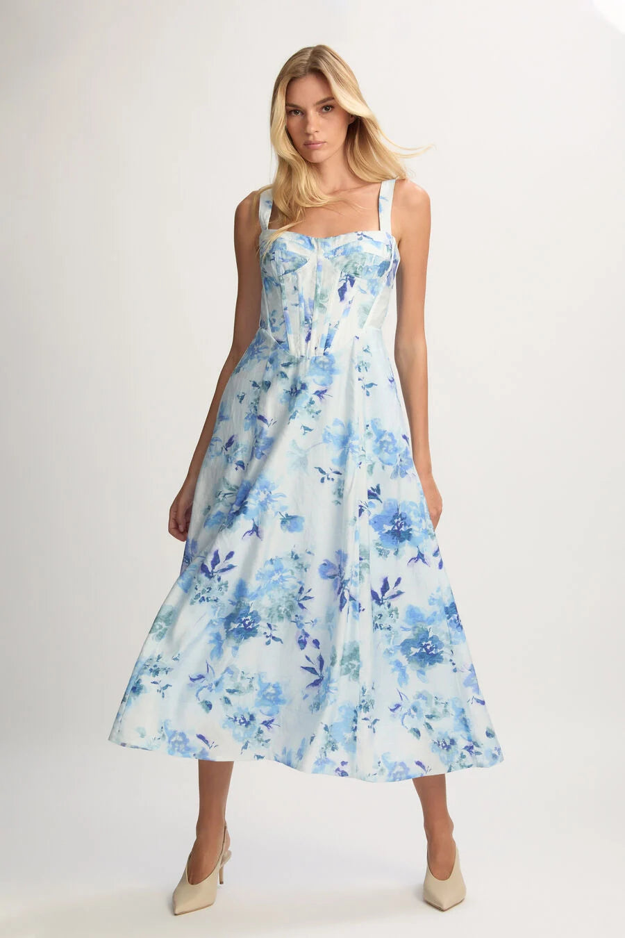 Bardot Lilah Corset Midi Dress Baby Bl Fl