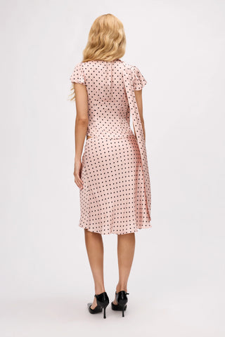 Ara Satin Top in Pink Micro Dot