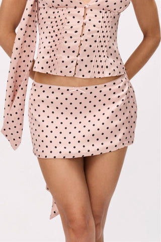 Lucia Skirt in Pink Micro Dot