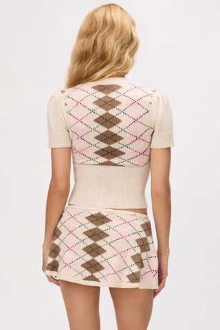 Sweet Argyle Cardigan in Cream