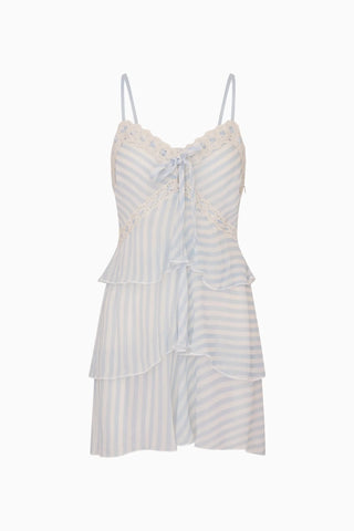Marlia Striped Chiffon Mini Dress
