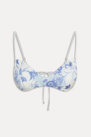 Magnolia Satin Top in Fleur de Bleu