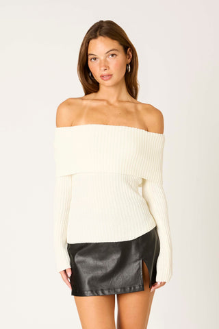 Manchild Off-Shoulder Sweater