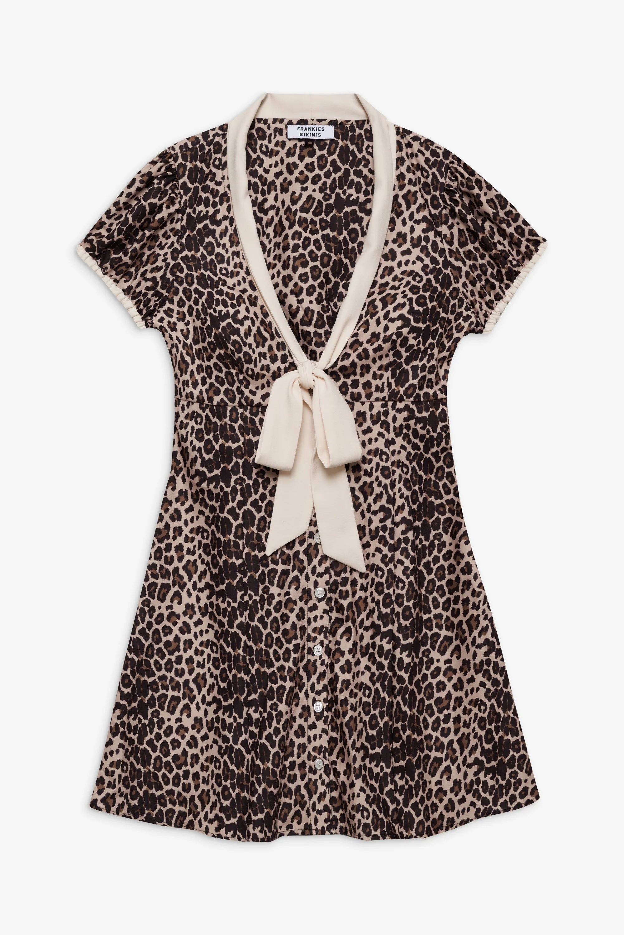 manhattan button up mini dress Frankies Bikinis Manhattan Bow-Front Button Up Mini Dress