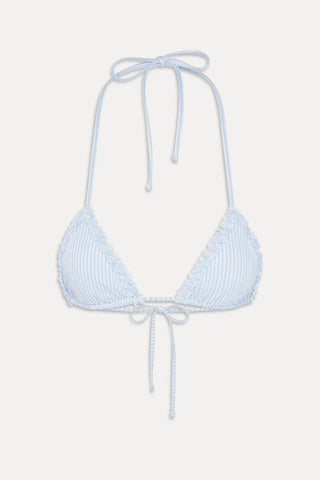 Nick Ruffle Top in Saltwater Stripe