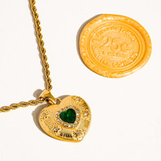 Non-Tarnish CZ Heart Necklace
