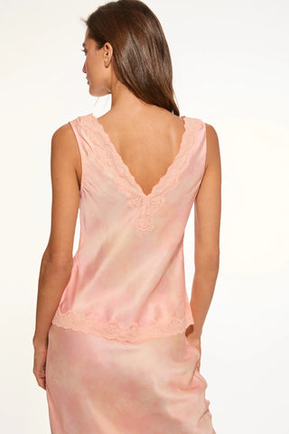 Petrou Beaded Silk Blend Top in Sienna Glow