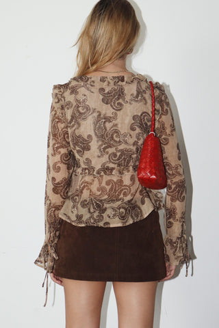 Paisley Ruffle Blouse