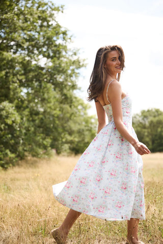 Philippa Midi Dress in Sweet Pea Bloom