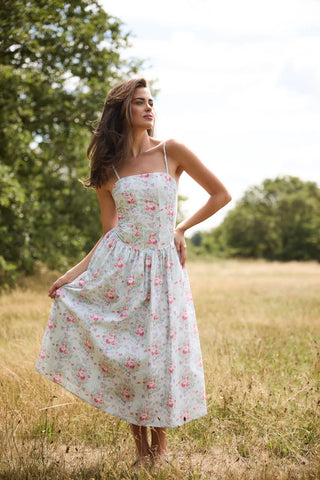 Philippa Midi Dress in Sweet Pea Bloom