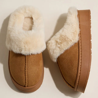 Platform Sherpa Suede Slippers