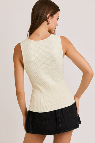 Pointelle Knit Vest