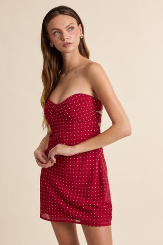 Polkadot Strapless Mini Dress