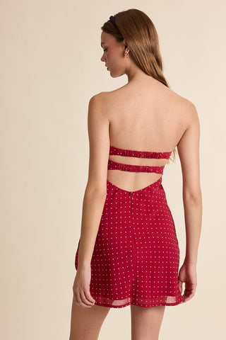 Polkadot Strapless Mini Dress