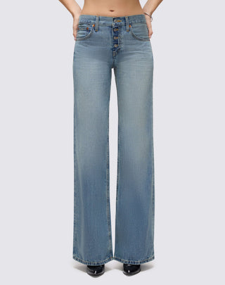 Mid Rise Wide Leg Jeans