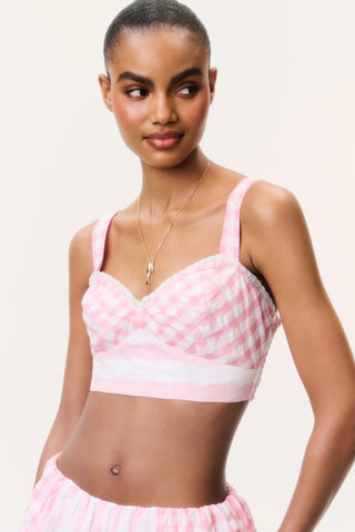 Ricky Seersucker Bralette Top in Watermelon Waves