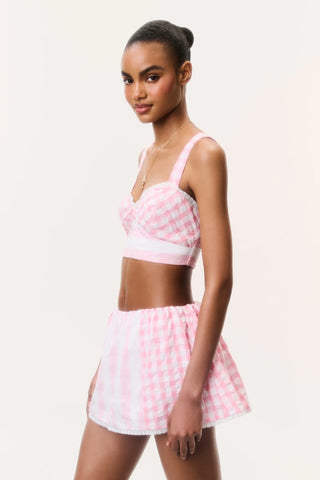 Ricky Seersucker Bralette Top in Watermelon Waves