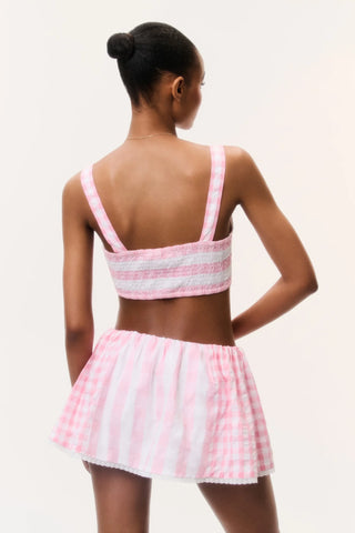 Ricky Seersucker Bralette Top in Watermelon Waves