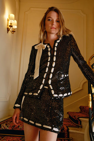 Rosina Ribbon Sequined Jacket