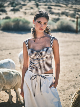 Rory Gingham Bustier Top