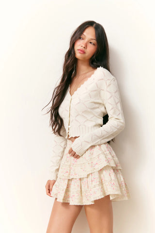 Ruffle Mini Skirt in Magnolia