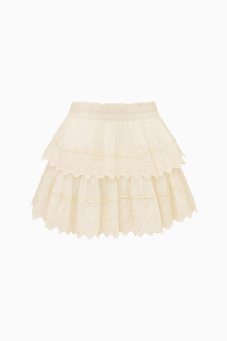 Ruffle Mini Pearl-Embellished Skirt