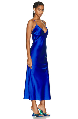 Ser.O.Ya Rowan Silk Maxi Dress in Royal Blue