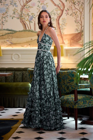 V. Chapman Scarlette Dress in Emerald Peony