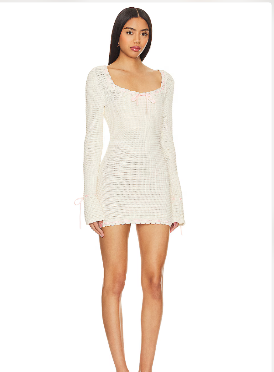 Olina Crochet Mini Dress